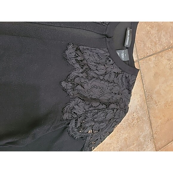 Nina Leonard Cardigan Sweater Crop Open Front Black Long Sleeve Sz XLarge - Picture 3 of 7